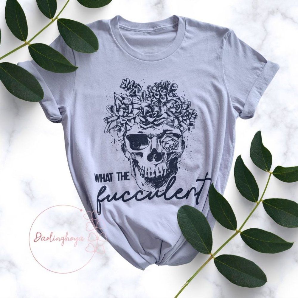 What the Fucculent Unisex Cotton T-Shirt - Lavender Dust